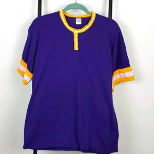 Vintage DeLong t-shirt short sleeve purple men  size L
